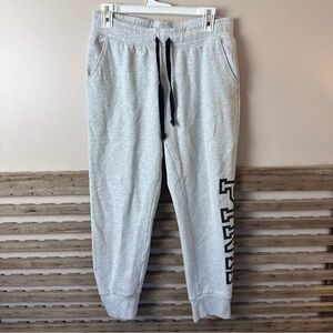 Light Gray PINK Sweatpants with Black Drawstring